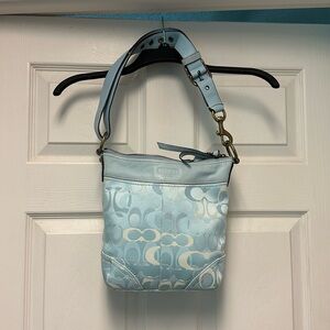 BNWT Coach Rare Signature C Blue & White Optic Crossbody